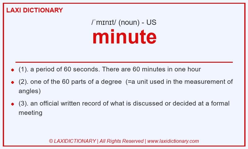 Definition minute in American English