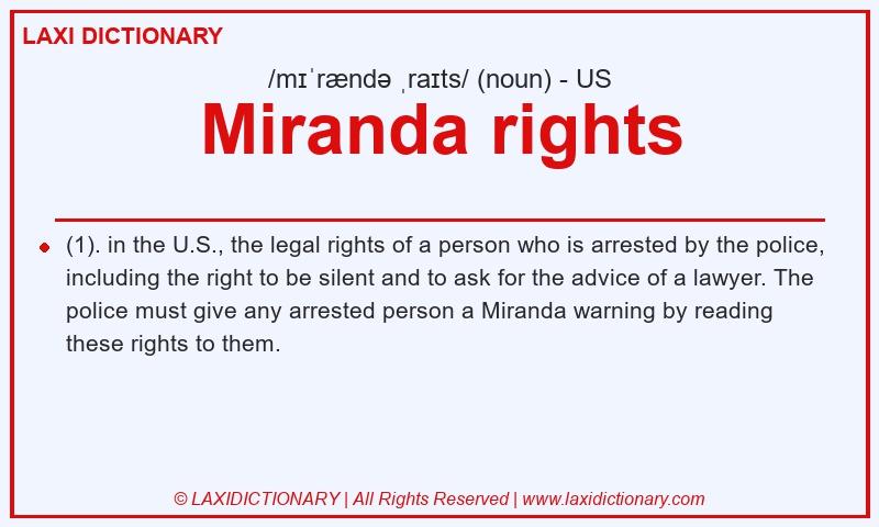 Definition Miranda rights in American English