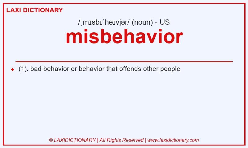 Definition misbehavior in American English