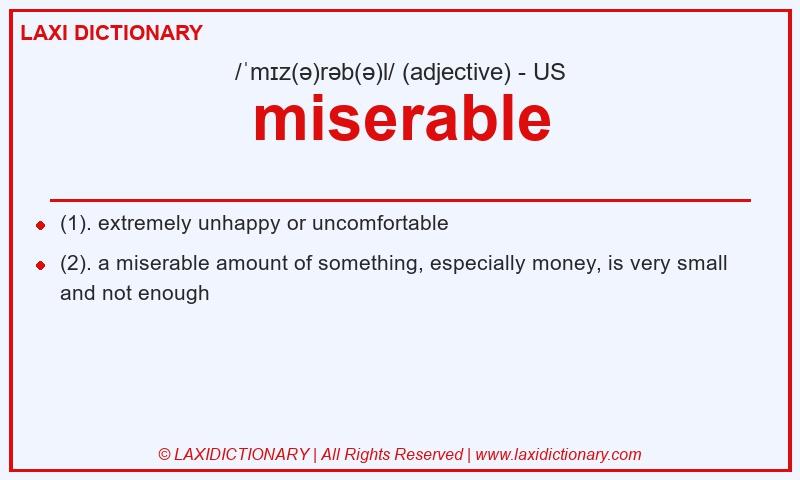 Definition miserable in American English