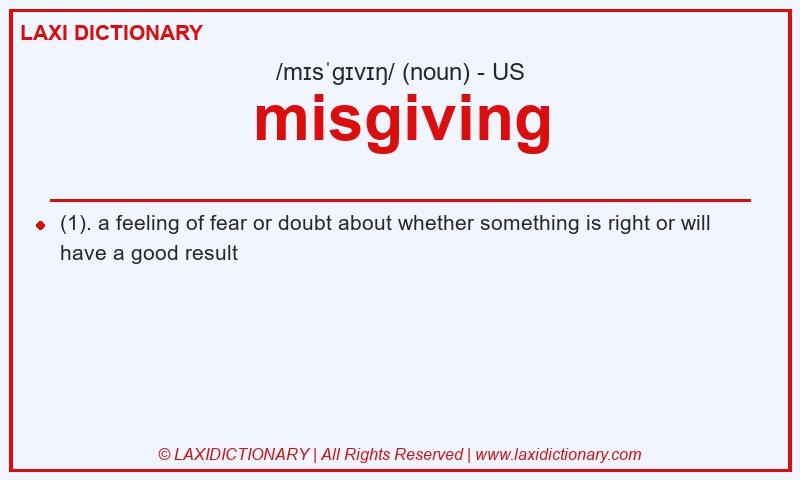 Definition misgiving in American English