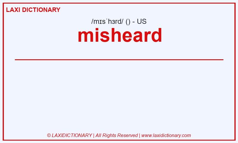 Definition misheard in American English