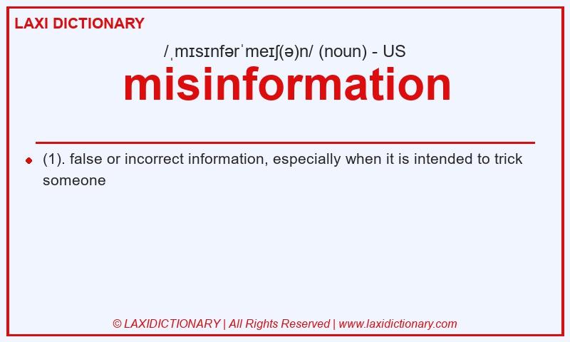 Definition misinformation in American English