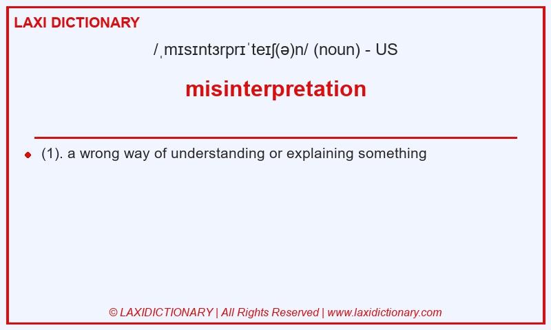 Definition misinterpretation in American English