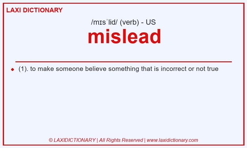 Definition mislead in American English