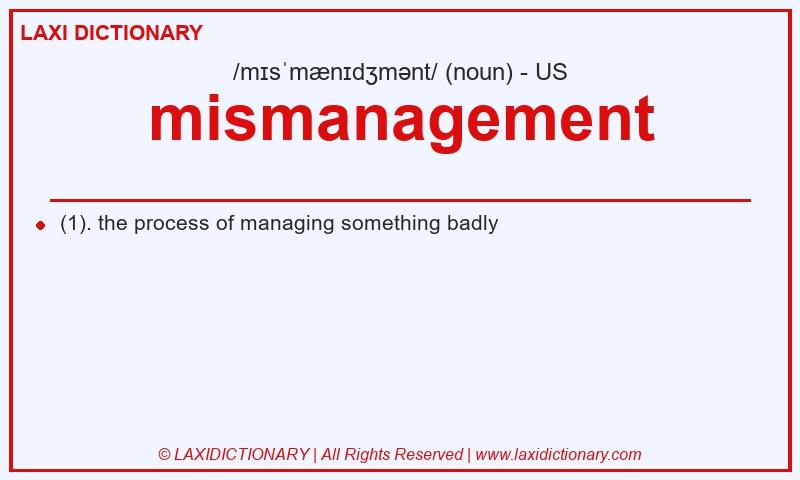 Definition mismanagement in American English