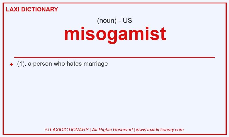 Definition misogamist in American English