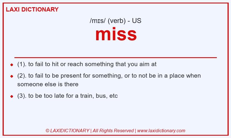 Definition miss in American English