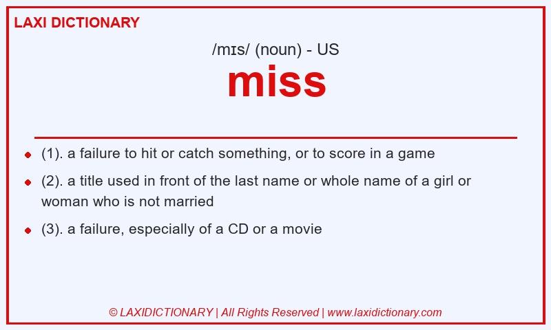 Definition miss in American English