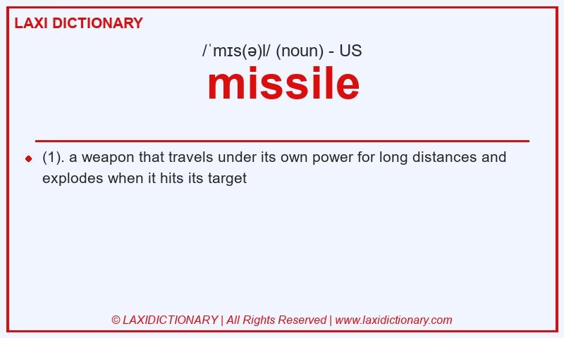 Definition missile in American English