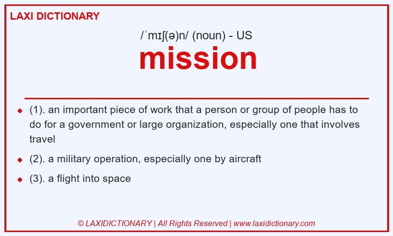 Definition mission in American English