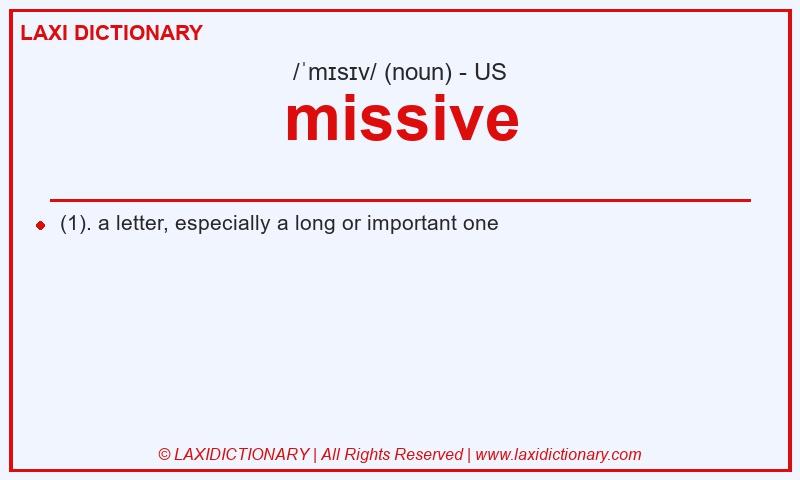 Definition missive in American English