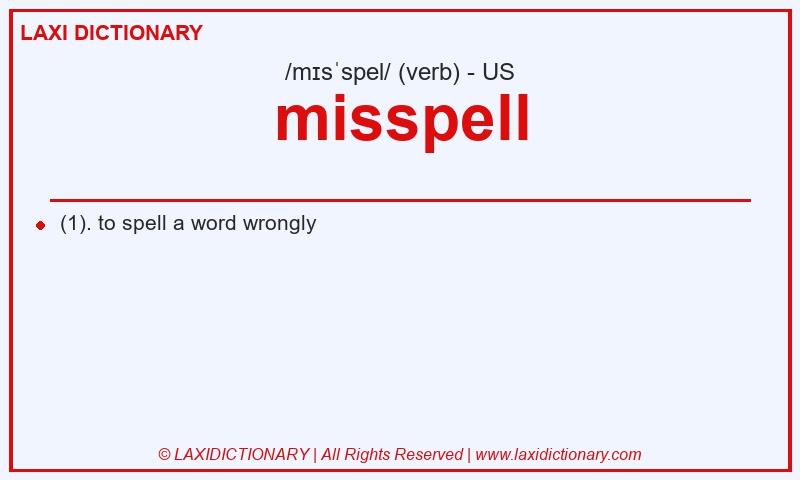 Definition misspell in American English