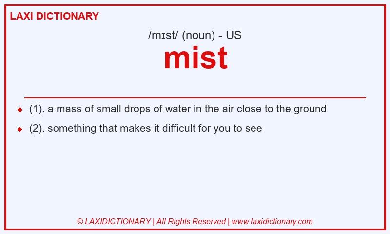 Definition mist in American English
