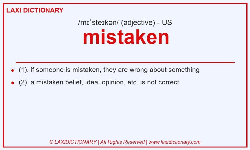 Definition mistaken in American English