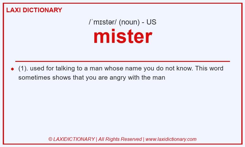 Definition mister in American English