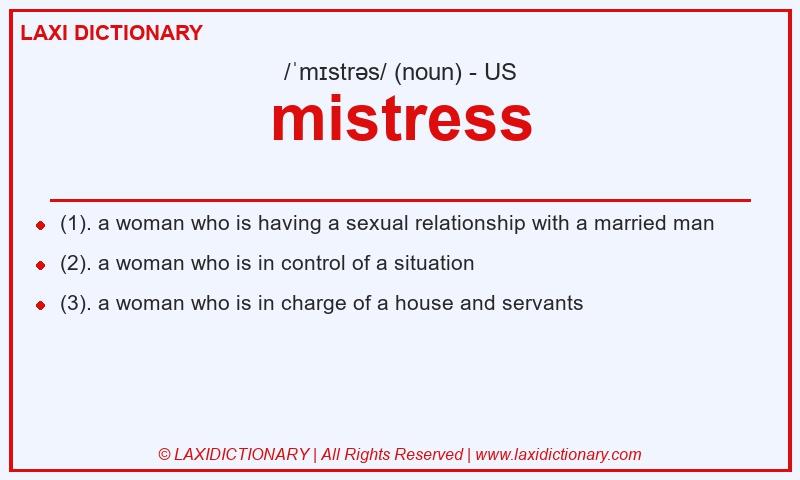 Definition mistress in American English