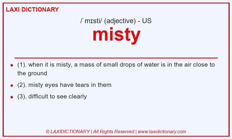 Definition misty in American English
