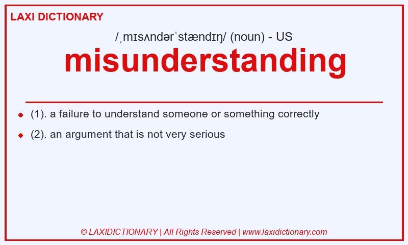 Definition misunderstanding in American English