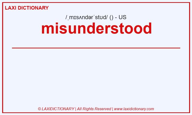 Definition misunderstood in American English