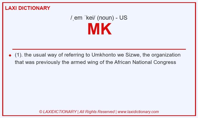 Definition MK in American English