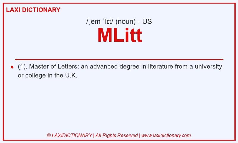 Definition MLitt in American English