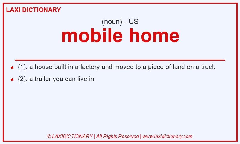 Definition mobile home in American English