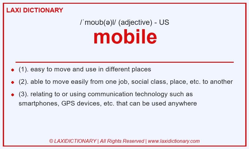 Definition mobile in American English