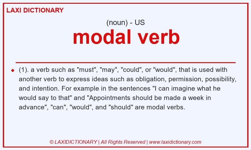 Definition modal verb in American English