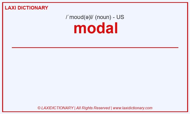 Definition modal in American English