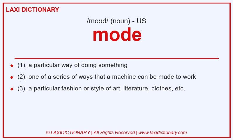 Definition mode in American English
