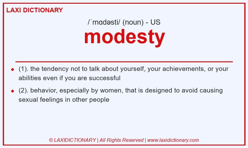 Definition modesty in American English