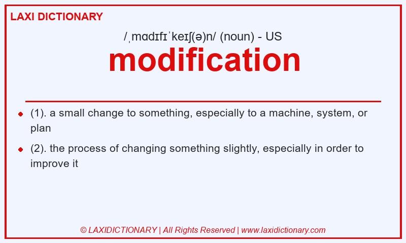 Definition modification in American English