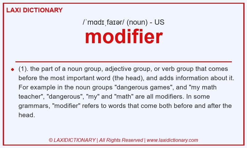 Definition modifier in American English