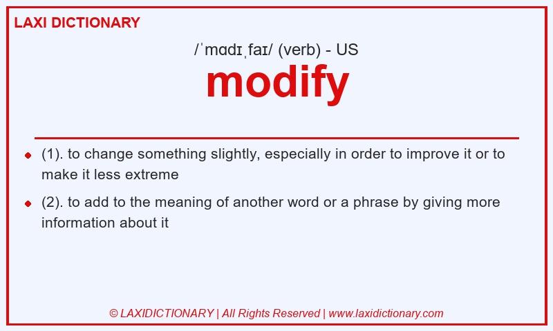 Definition modify in American English