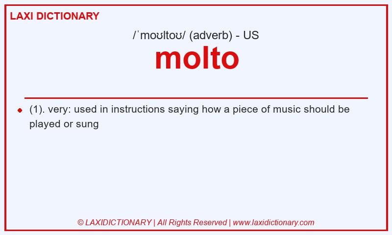 Definition molto in American English