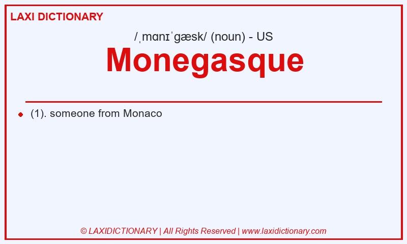 Definition Monegasque in American English
