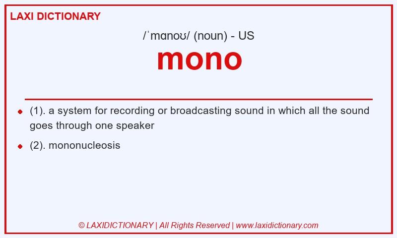 Definition mono in American English