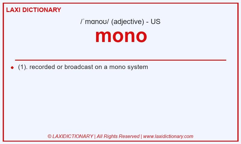 Definition mono in American English