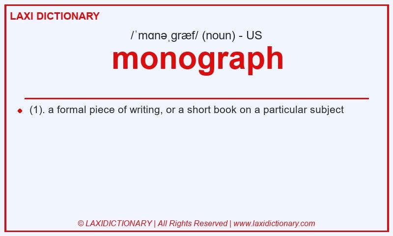 Definition monograph in American English