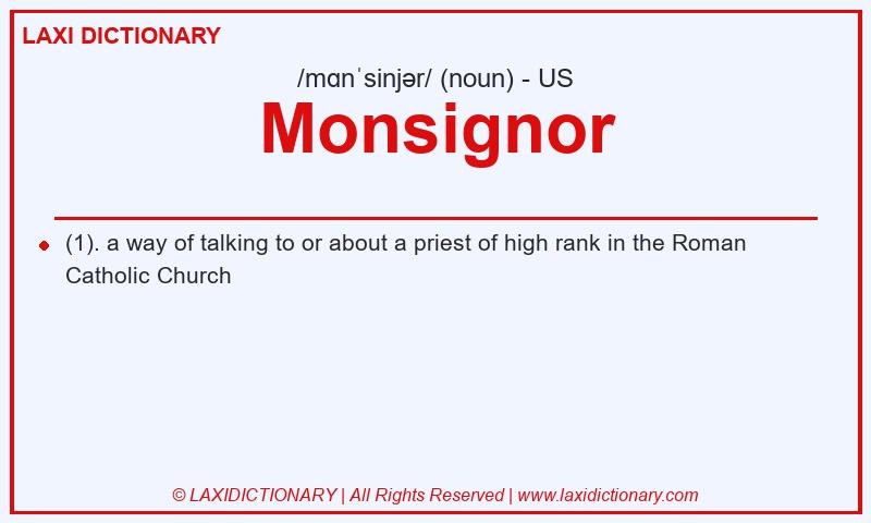 Definition Monsignor in American English