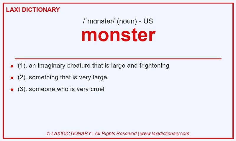 Definition monster in American English