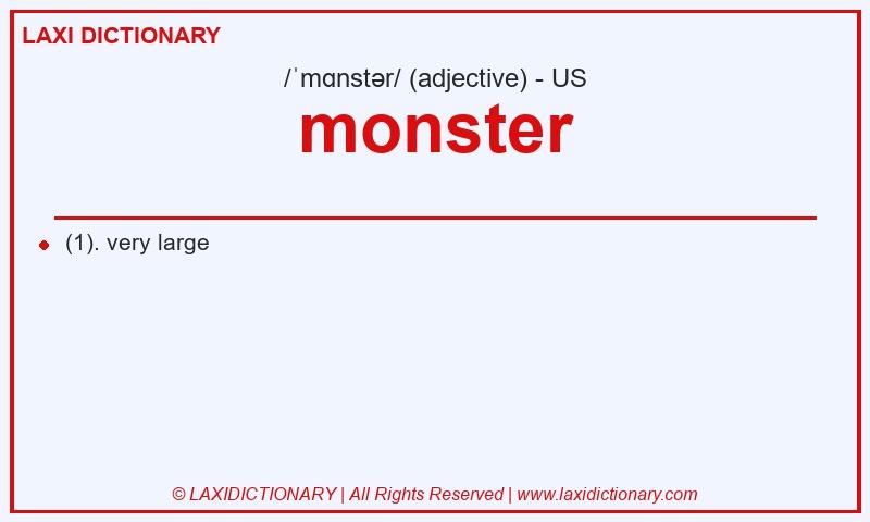 Definition monster in American English