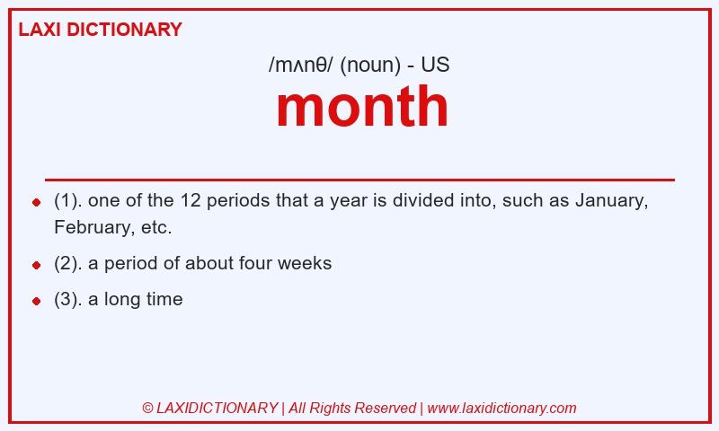 Definition month in American English