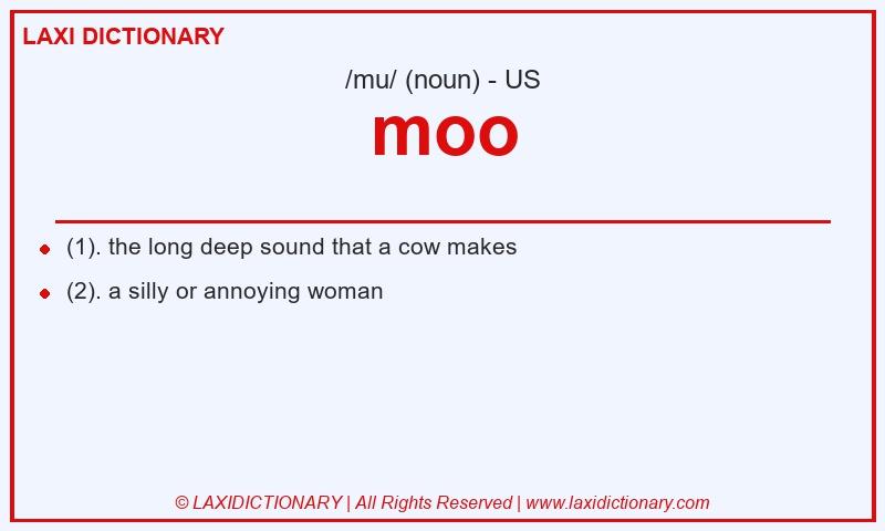 Definition moo in American English