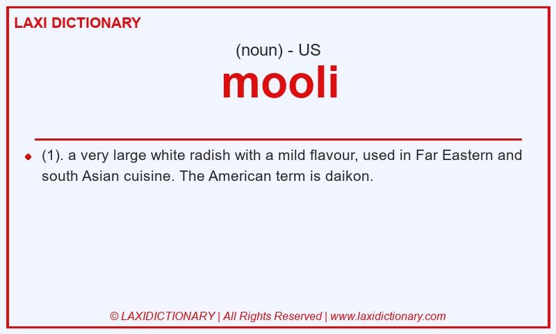 Definition mooli in American English