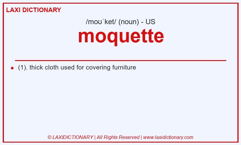 Definition moquette in American English