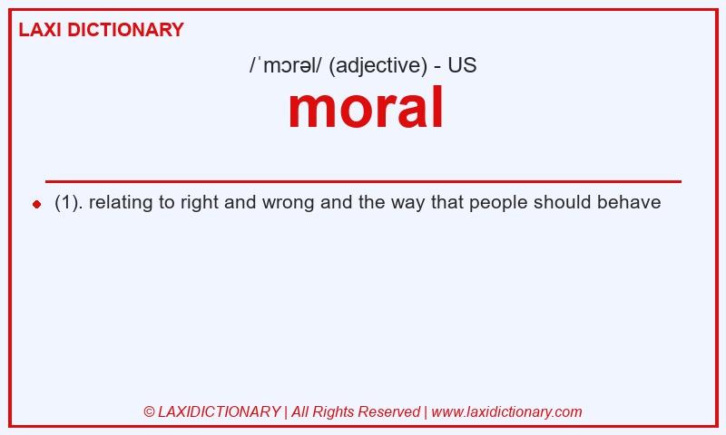 Definition moral in American English