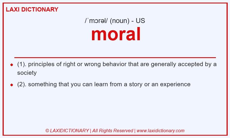 Definition moral in American English
