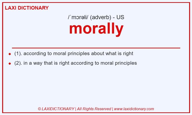 Definition morally in American English